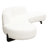 Vesper 2PC Modular Curved Armless Chaise In Faux White Shearling W/ Black Wood Leg Base