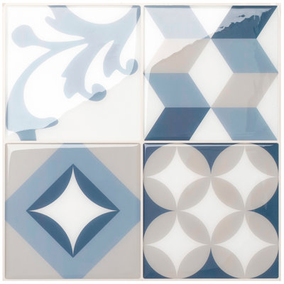 Peel and Stick Gel Backsplash Tile Vintage 9" x 9" (Set of 4) Peel and Stick Gel Backsplash Tile Vin