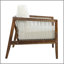 Fauteuil club d'extérieur, structure en bois d'acacia avec dossier en corde, coussins beiges hydrofuges pour patio / cour arrière / terrasse, brun foncé
