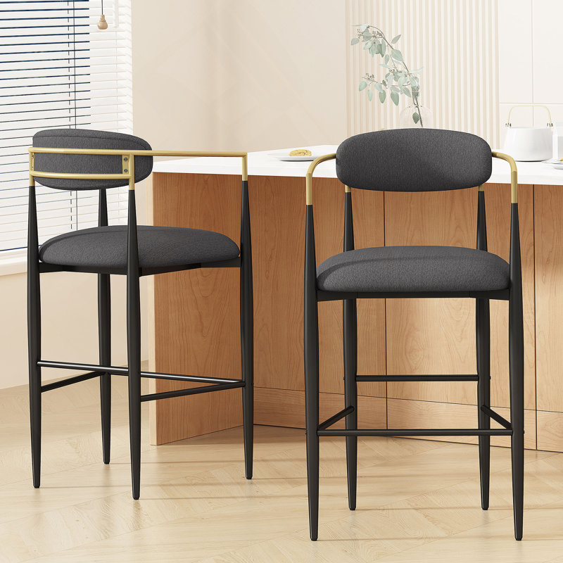 Tabouret de bar (ensemble de 2), Gris anthracite
