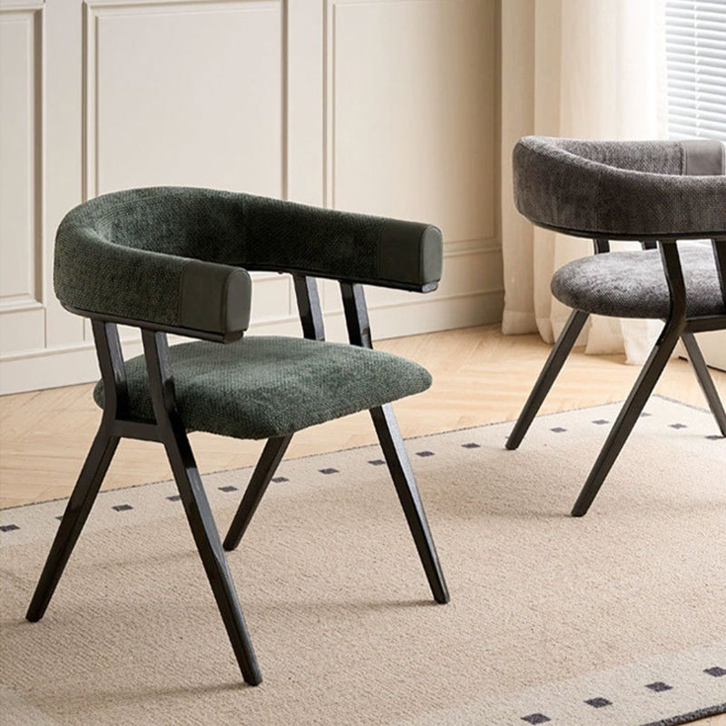 Chaise d'appoint verte à dossier bas (ensemble de 2)