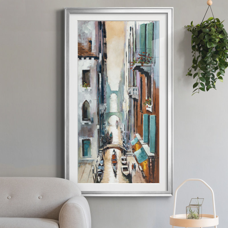 Canal View I - impression, H 10,5 po x l 18,5 po x P 1,5 po, Argent