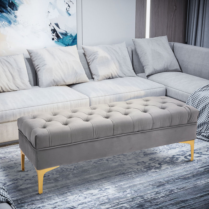 Banc avec revêtement, Gris