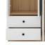 Garde-robe 4 portes avec tiroirs, tablette et tringle