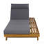 Ensemble de méridienne avec appui-tête, espace disponible sur un côté, bois d'acacia avec coussins de salon résistants à l'eau (gris foncé et 3 fois et 4 pouces) - version crème / beige assortie disponible-576400257