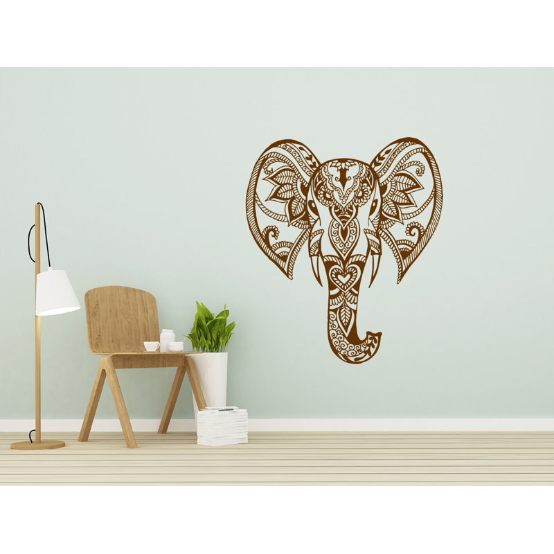 Adhésif décoratif éléphant, H 46 po x l 53 po, Brun