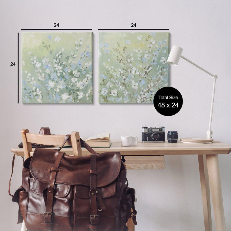Ensemble d'art mural sur toile Wispy Willows Blooms 2 par Lanie Loreth, H 24 po x l 24 po