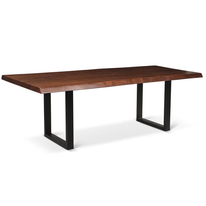 Brooks Solid Wood Dining Table, Black, Americano, 116" L x 40" W