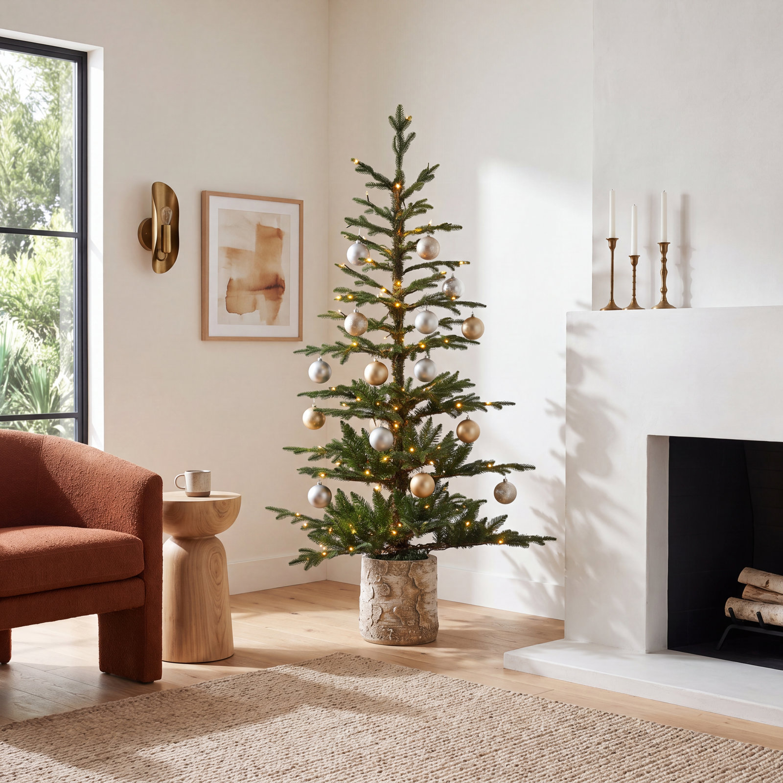 White 5' Pre-Lit Fir Christmas Tree