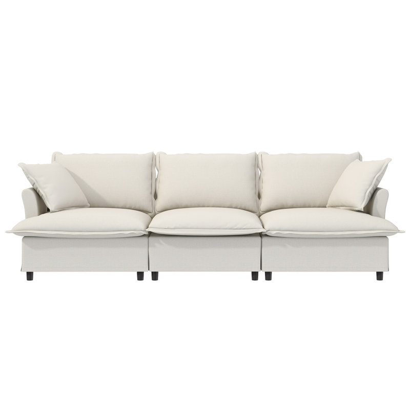 Chenille modulaire 3 places modulaire à 3 places, canapé large avec coussins décoratifs, rembourré pour le salon, la chambre à coucher et l'intérieur d'un appartement 94 * 35 "