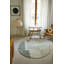 Washable Round Rug Honeycomb Blue Sage