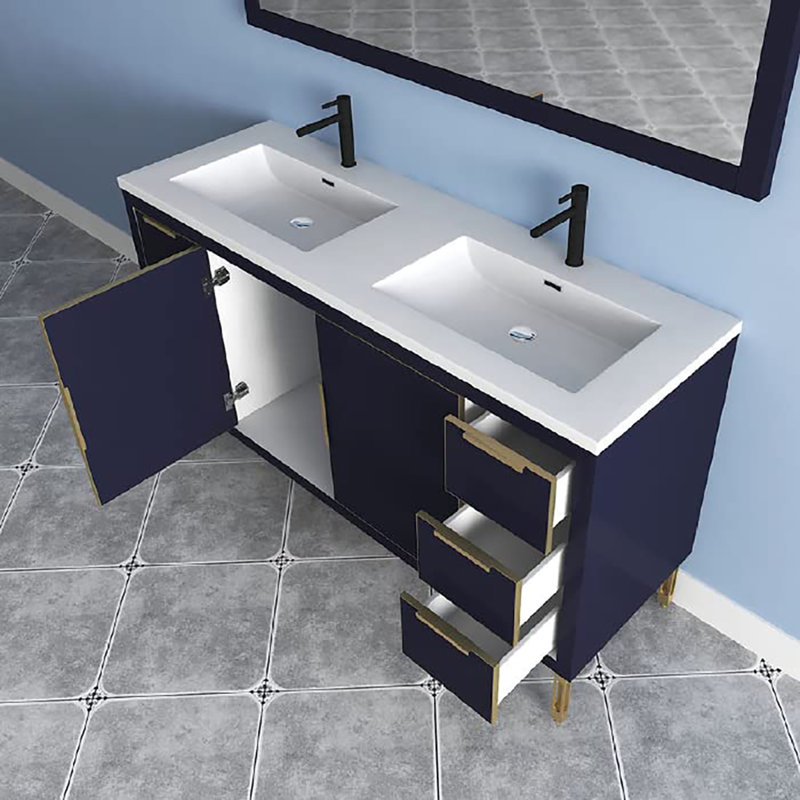83.5'' Double Bathroom Vanity with Top