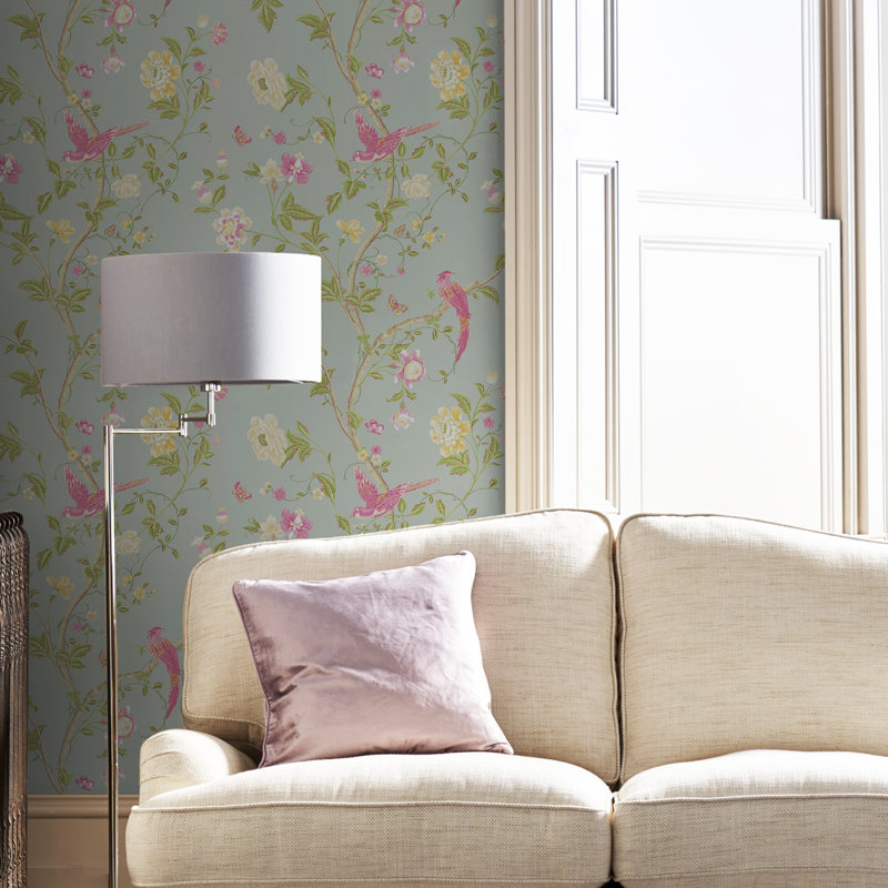 Laura Ashley Summer Palace Wallpaper Roll, Duck Egg