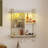 Floating Shelves for Wall with Lights and 6 Hooks
