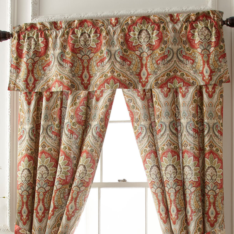 Harrogate Paisley Ruffled 80'' W Window Valance in