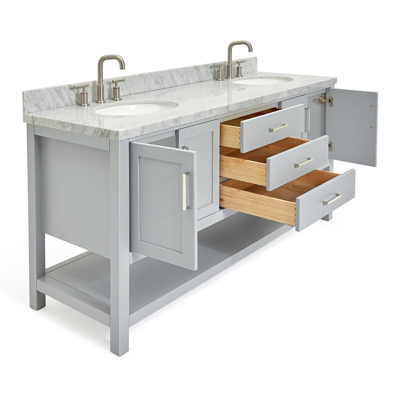 Magnolia Bath Vanity Oval Basin S073DCWOV, Gray