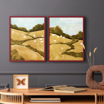 Reproduction encadrée Scattered Sheep I-Premium - prêt à être accroché - aucun clou requis - aucun clou requis