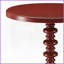 Rouge rond en bois massif & amp; Table basse en panneau de fibres à densité moyenne, piédestal traditionnel-443726533