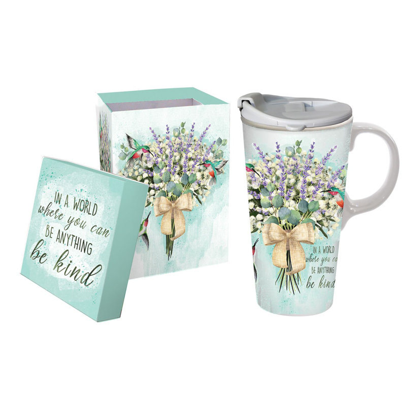 Grande tasse de voyage en céramique 17 Oz be kind