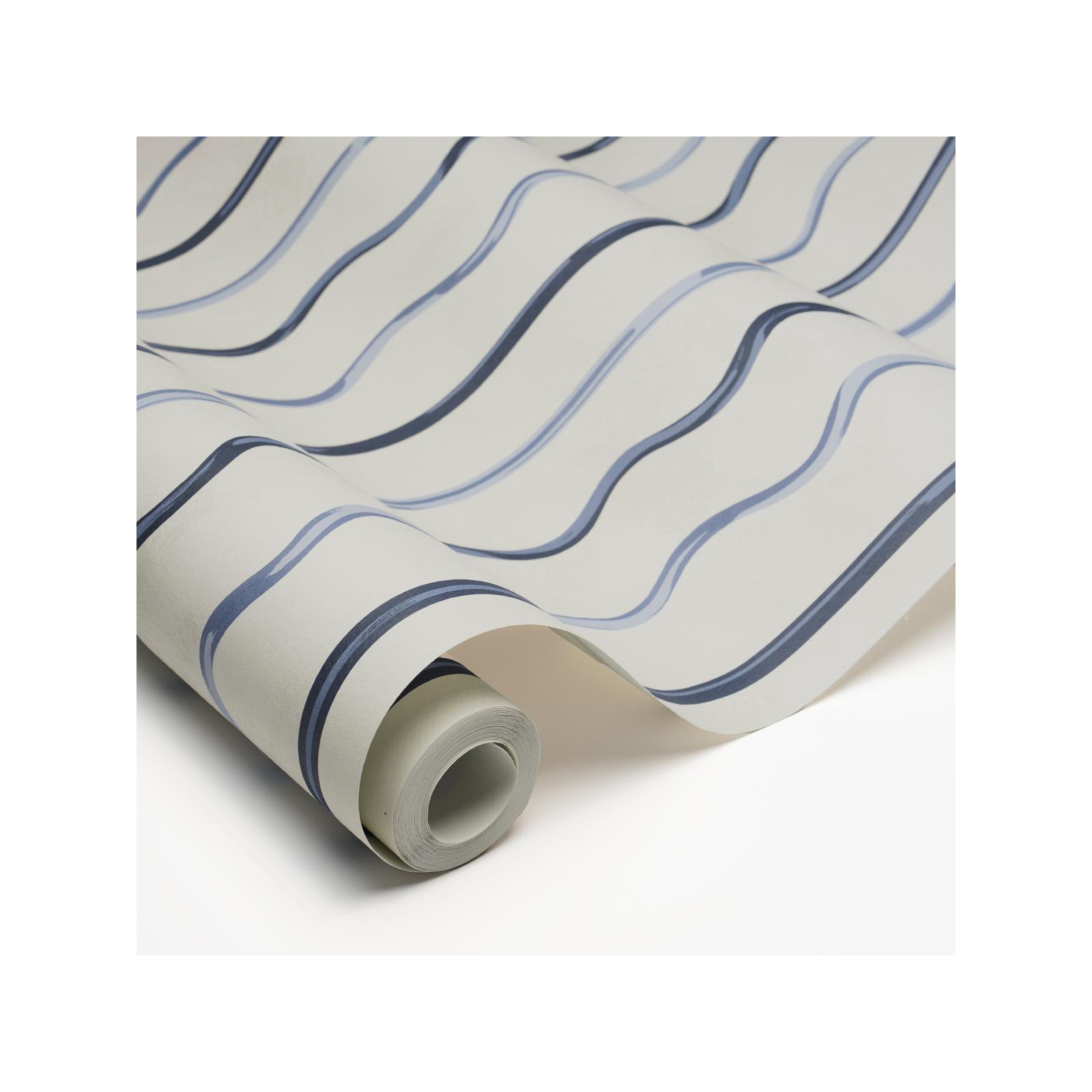 Schumacher x Backdrop Affogato Wallpaper, Cornflower/Deep Navy