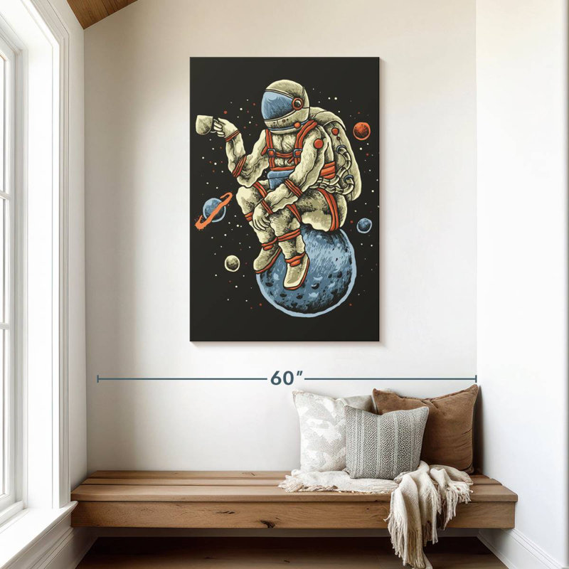 Astronaut Coffee Break, 45" H x 30" W