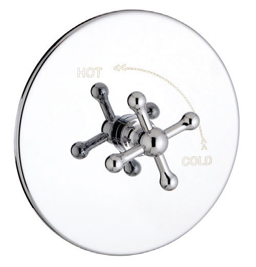 Round Pressure Balance Shower Complete with Valve, Polished Chrome