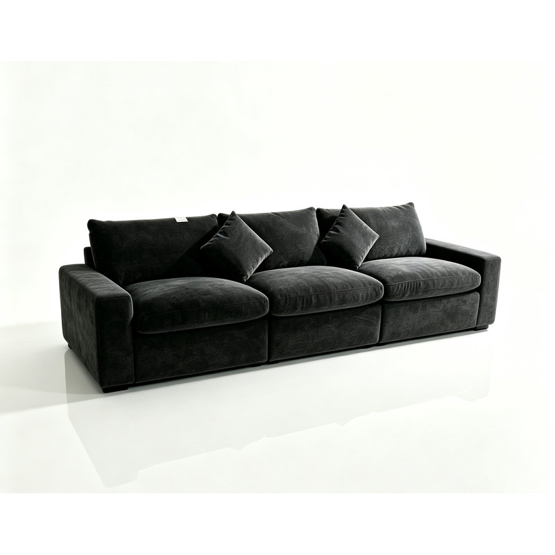 Canapé modulaire en chenille avec repose-pieds réglables électriquement, gris foncé, Gris foncé