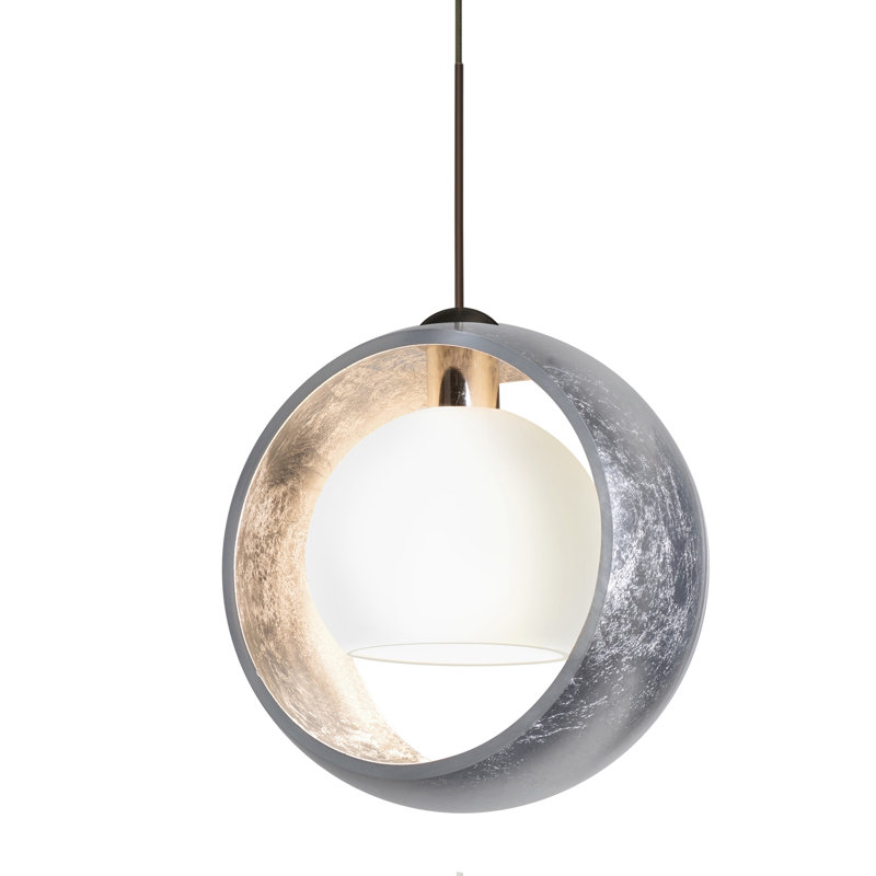 Luminaire suspendu géométrique 1 lumières simple Speidel, Bronze brossé, Feuille d’argent, Halogène