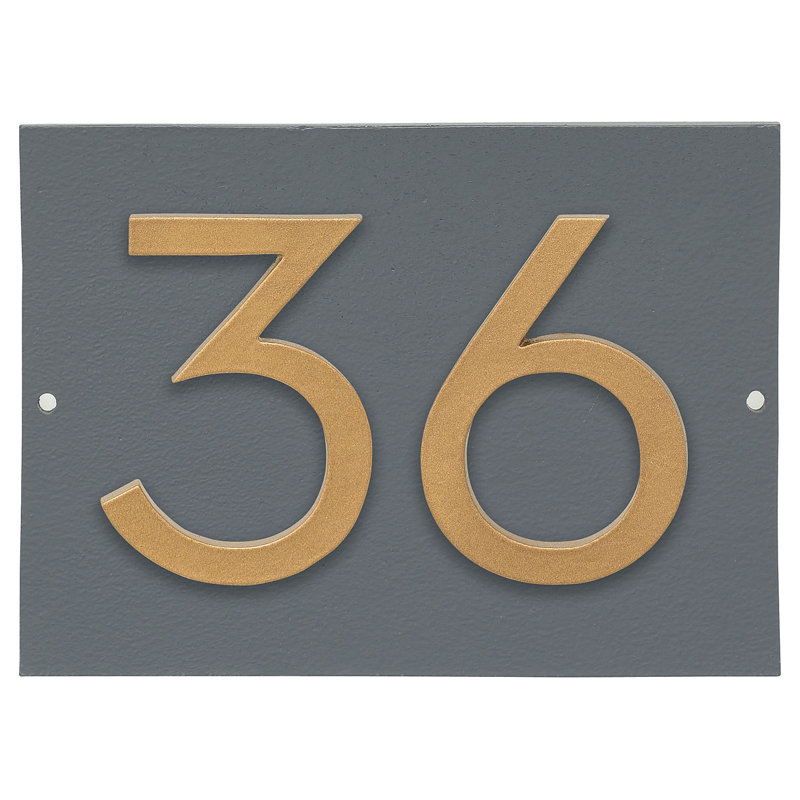 Rectangle Wall Plaque, Gray/Gold, Yes