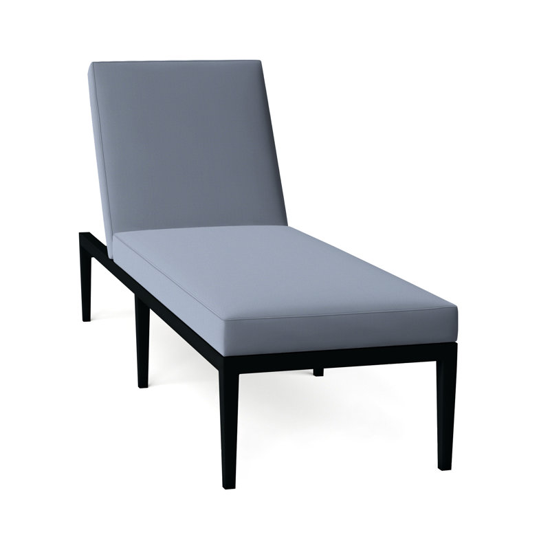 Elegante 78" Long Reclining Single Chaise with Cushions, Welt, Natural White, Elegante #97 Midnight