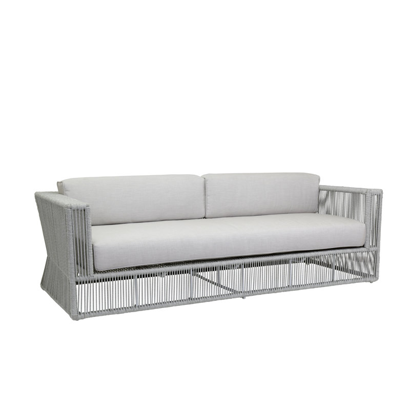 Canapé Miami avec coussins en frêne Echo, Sunbrella® Echo Ash