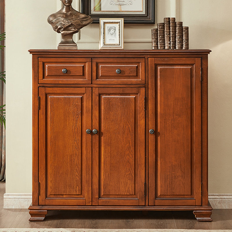 Cherry Solid Wood Shoe Storage Bench