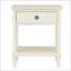 Table de chevet antique crème avec rangement ouvert, parfaite pour un décor rétro et un accès pratique la nuit.