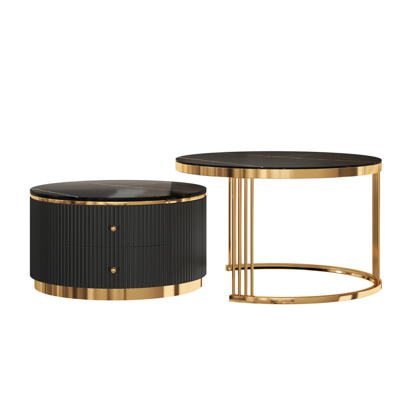 Ensemble de tables basses gigognes 27 po, Noir
