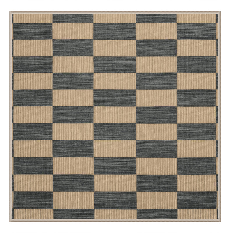 Tapis botanique brun lavable à la machine, Carré 3 pi