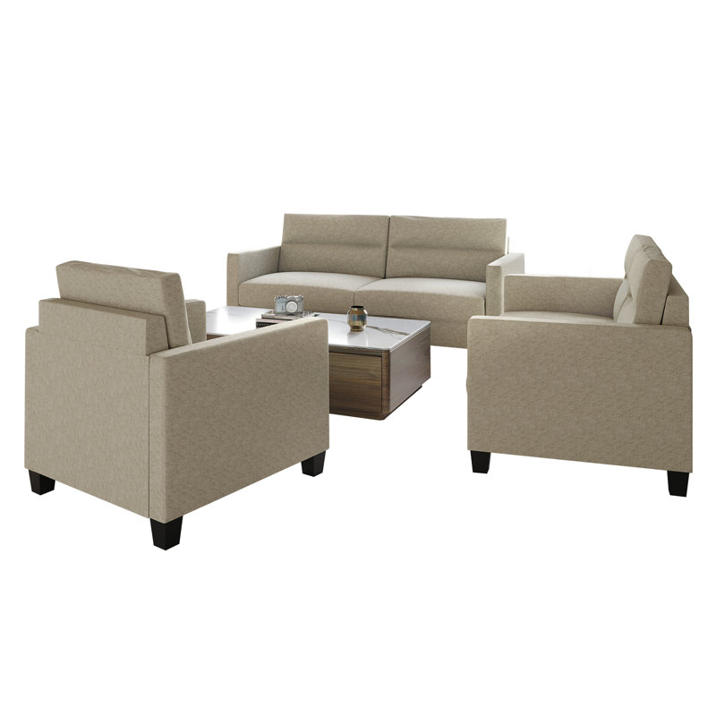Ensemble de salon 3 pièces Macy, Lin beige foncé