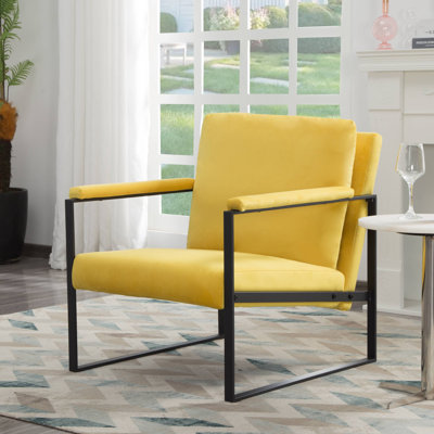 Fauteuil d'appoint minimaliste de 26,8 po Anwick, fauteuil, structure en métal.