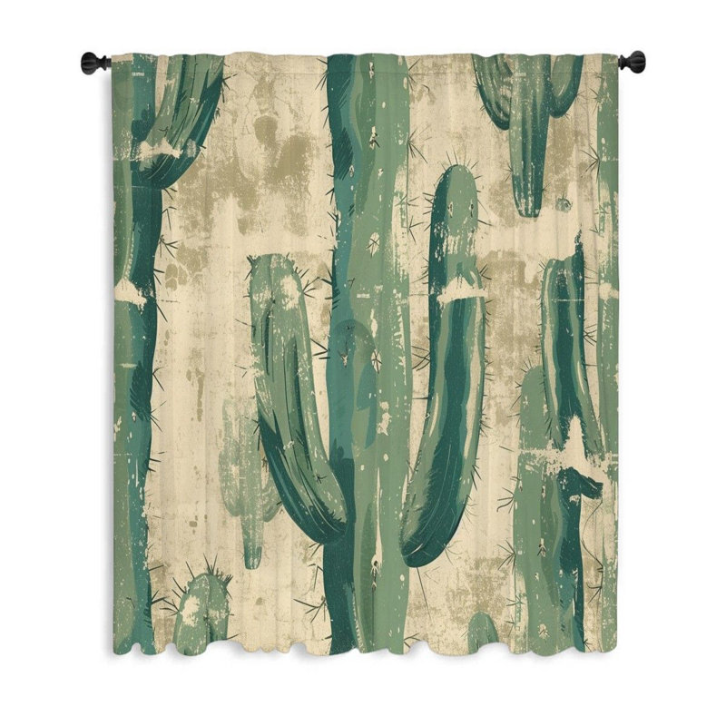 Rideaux de fenêtre cactus, occultant et voilages - 1 panneau, L 53 po x L 87 po