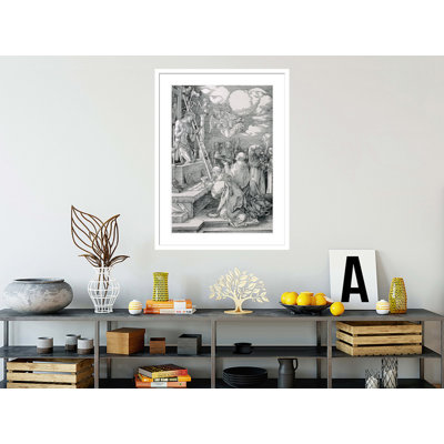 The Mass of St. Gregory: Christ appearing as the Man of Sorrows a representation of the real presence of Christ during the eucharist (woodcut) by Albrecht Dürer -Framed Giclee Print
