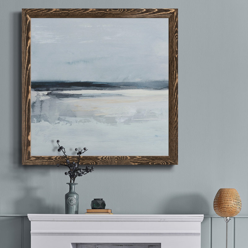 Toile encadrée Inky Coastline I-Premium - prête à être accrochée, H 17 po x l 17 po x P 1,5 po, Noyer