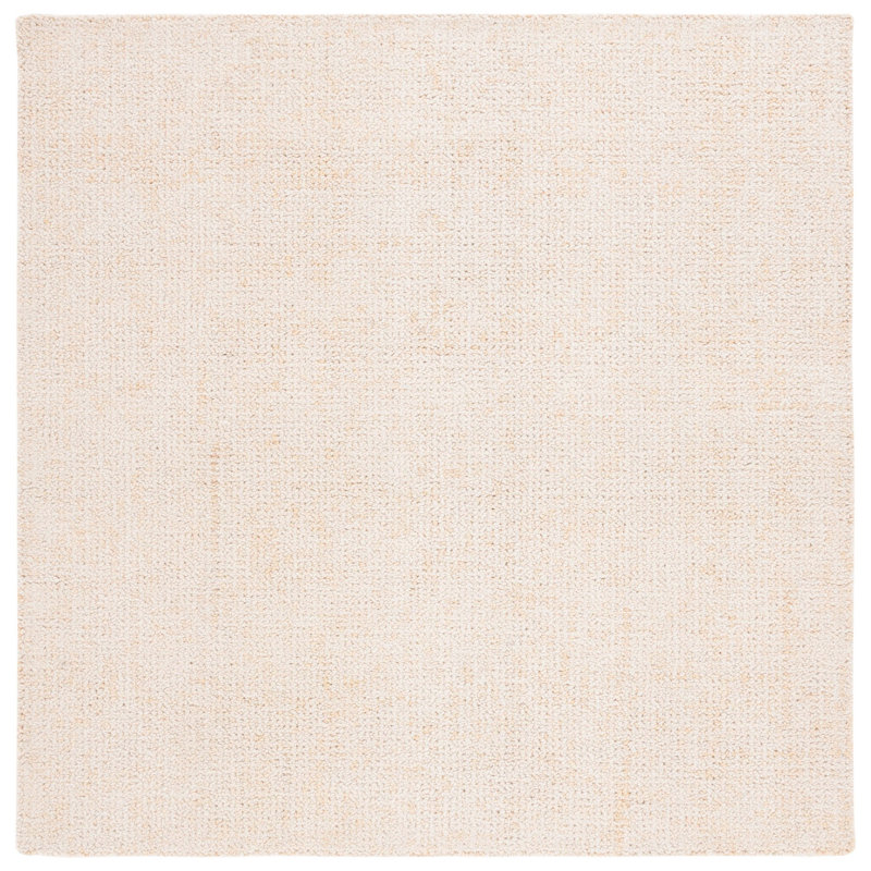 Wilcher Hand Tufted Wool/Cotton Area Rug In Ivory, Square 6'