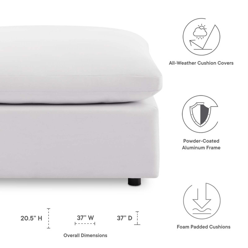 Repose-pieds d'extérieur Commix, Polyester blanc
