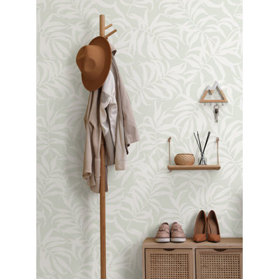 Tropical Palm Leaves 18' L x 24" W Peel and Stick Wallpaper Roll