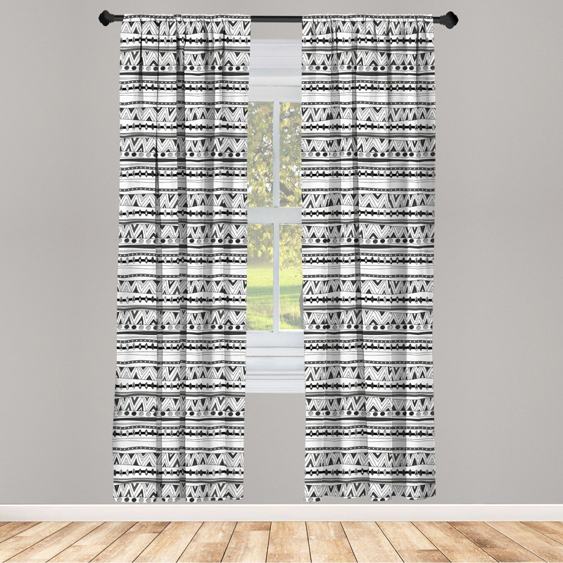Tribal Semi-Sheer Rod Pocket Sliding Panel, 28" x 95"