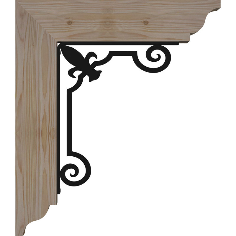 Fleur De Lis Traditional Ironcrest Bracket, 16"H x 13 1/2"D, 3 1/2"W x 4"T Douglas Fir (Smooth)
