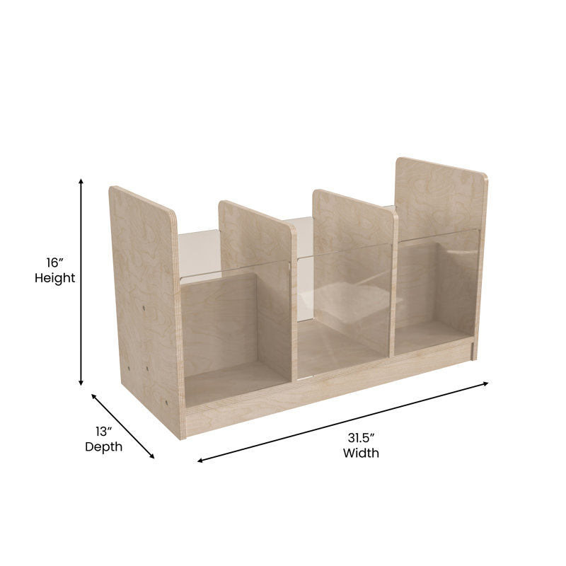 Bright Beginnings Brown Birch Plywood Kids Storage Unit with Transparent Sides