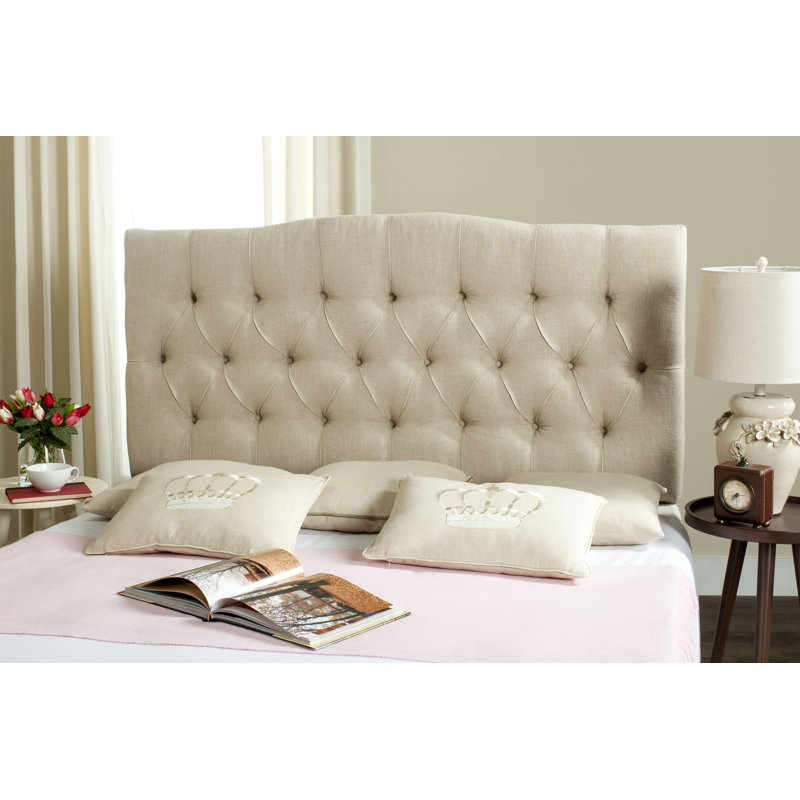 Nicastro Upholstered Panel Headboard, Linen Hemp, King