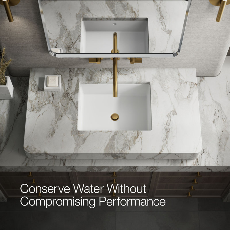 Components Wall-Mount Bathroom Sink Faucet Trim, Vibrant Brushed Moderne Brass