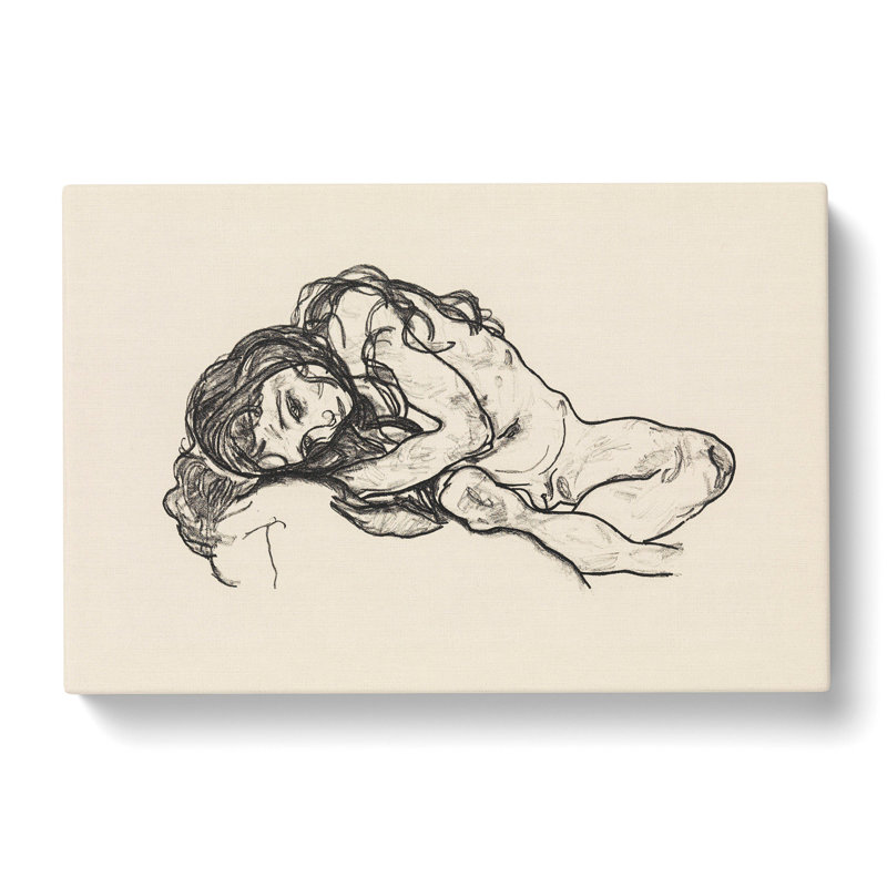 Portrait of a Woman Vol.4 by Egon Schiele - Wrapped Canvas Drawing, 40cm H x 60cm W x 3cm D