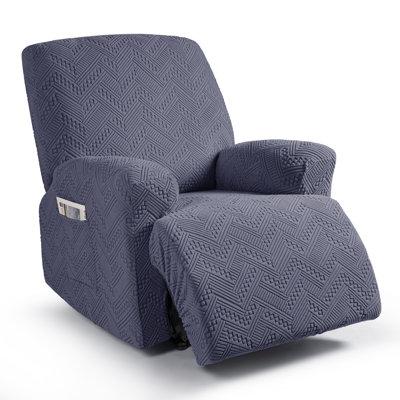 Harriet Recliner Chair Covers 3 Pieces Box Cushion Sofa Slipcovers Stretch Polyester Armchair Couch Cover with Pockets
